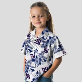 New York Giants Tropical Aloha Hawaiian Shirt, Hibiscus Palm NFL Tailgate Outfit