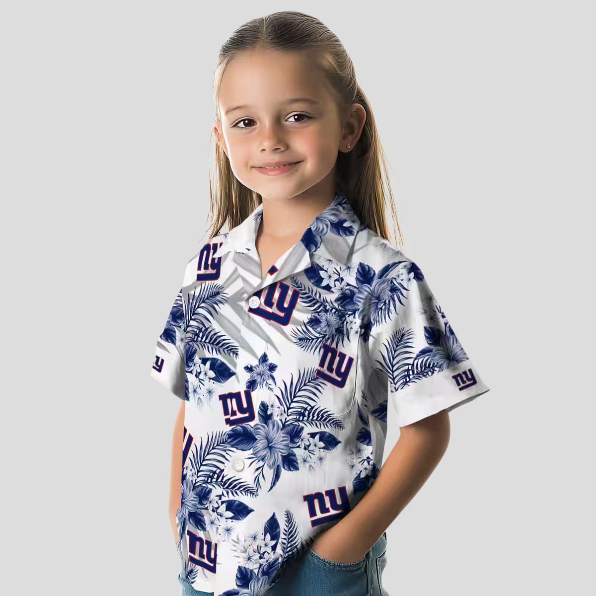 New York Giants Tropical Aloha Hawaiian Shirt, Hibiscus Palm NFL Tailgate Outfit