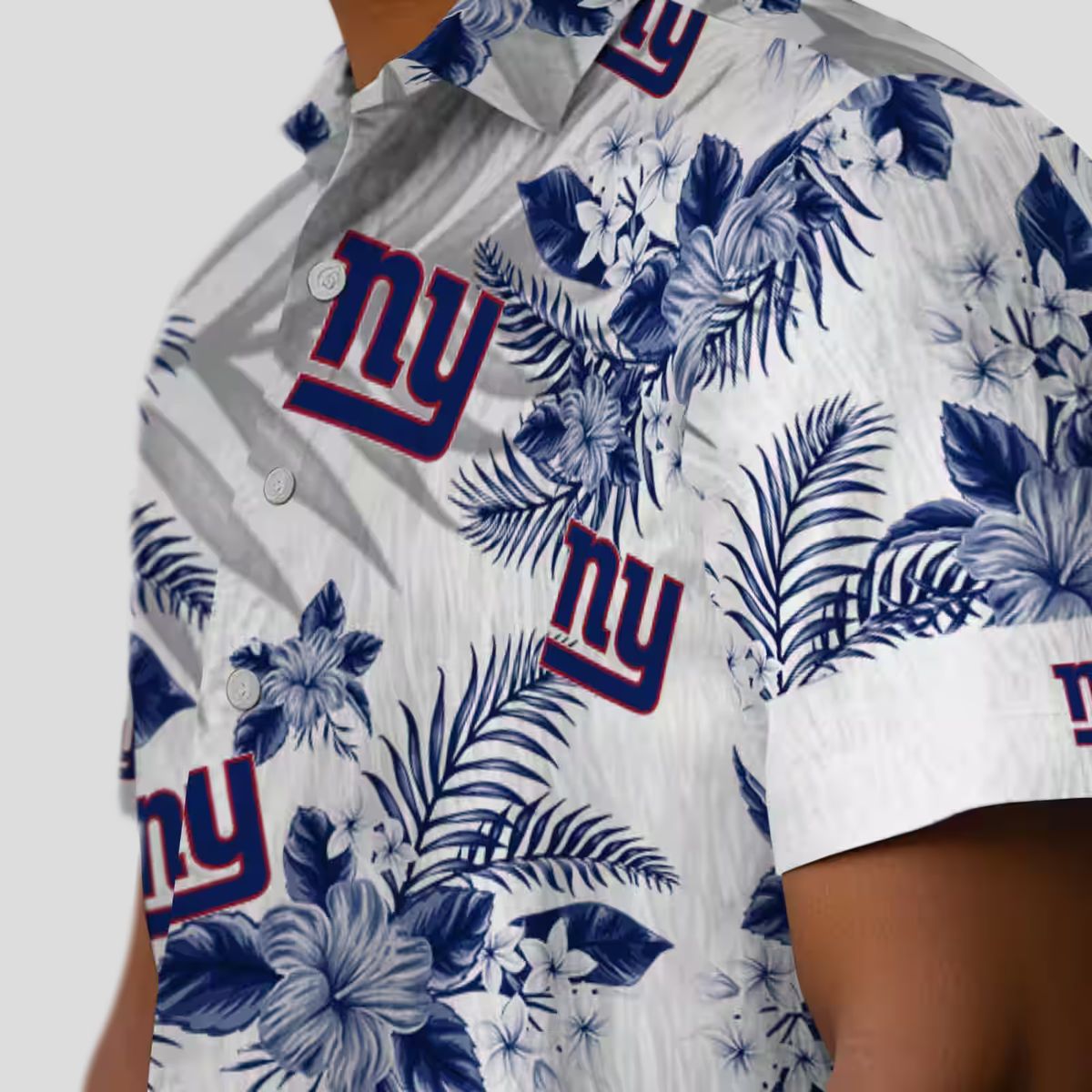 New York Giants Tropical Aloha Hawaiian Shirt, Hibiscus Palm NFL Tailgate Outfit
