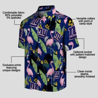 NFL New York Giants Aloha Flamingo Shirt, Tropical Blue Summer Vacation Wear