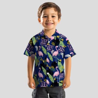 NFL New York Giants Aloha Flamingo Shirt, Tropical Blue Summer Vacation Wear