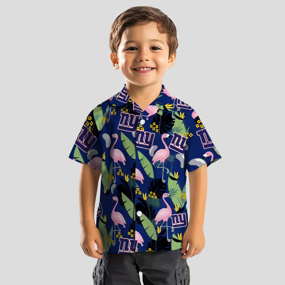 NFL New York Giants Aloha Flamingo Shirt, Tropical Blue Summer Vacation Wear
