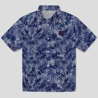 NFL New York Giants Aloha Hawaiian Shirt, Blue Leaf Pattern NFL Summer Wear