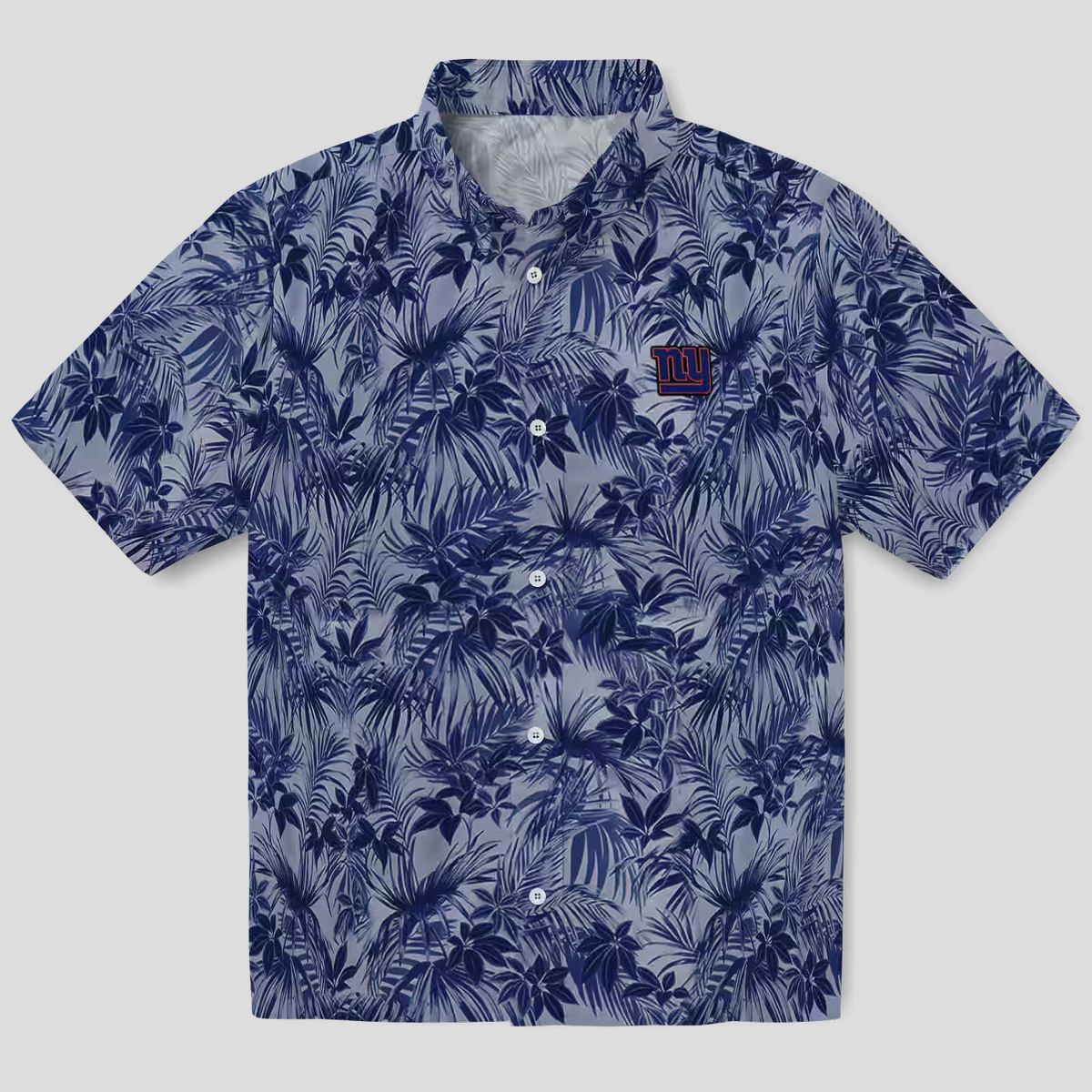 NFL New York Giants Aloha Hawaiian Shirt, Blue Leaf Pattern NFL Summer Wear
