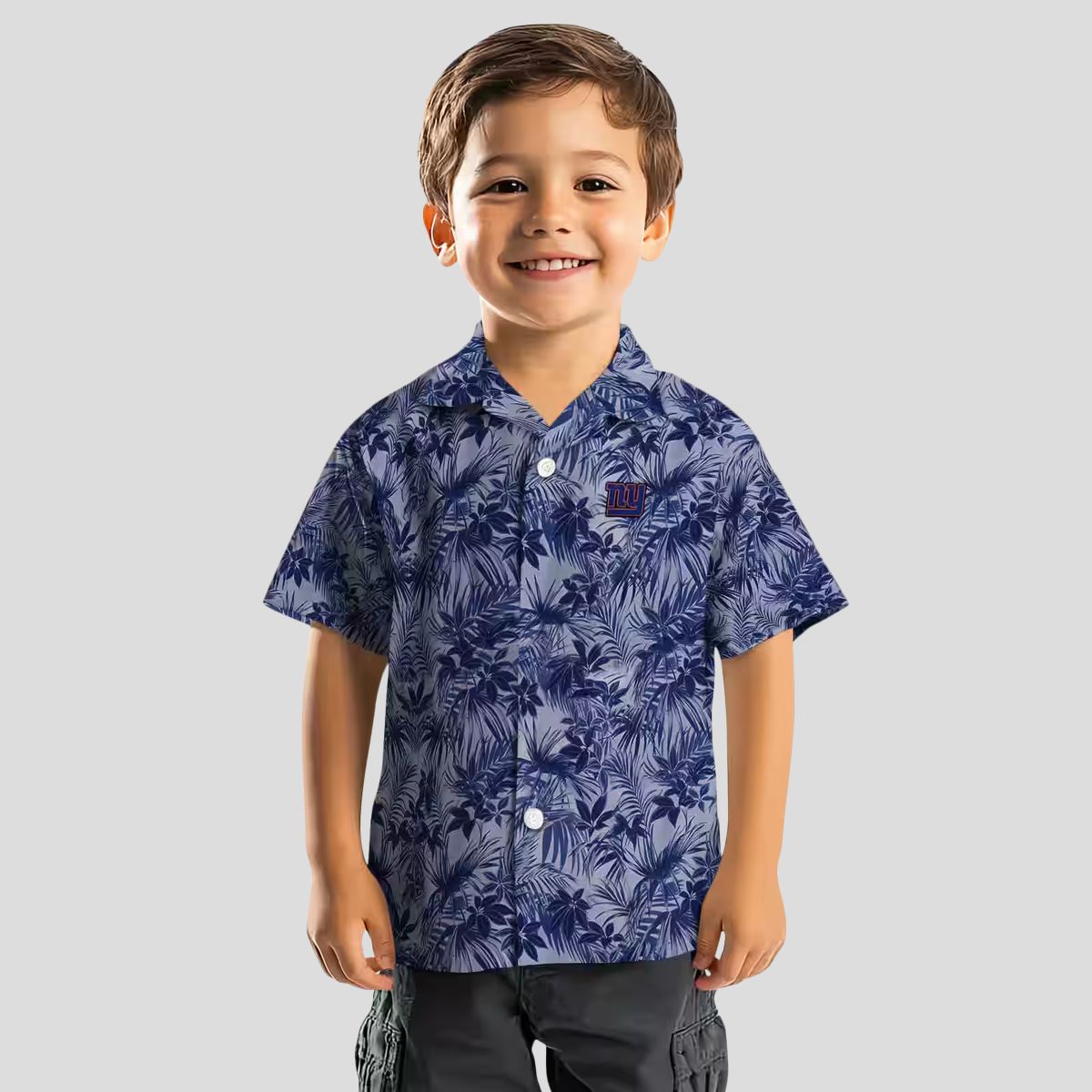 NFL New York Giants Aloha Hawaiian Shirt, Blue Leaf Pattern NFL Summer Wear