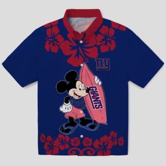 NFL New York Giants Mickey Surfing Hawaiian Shirt, Summer Vacation Beach Outfit
