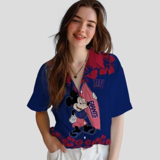 NFL New York Giants Mickey Surfing Hawaiian Shirt, Summer Vacation Beach Outfit