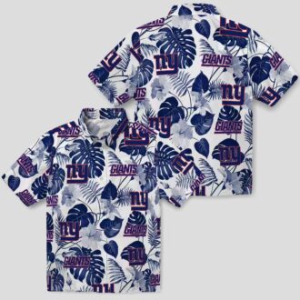 NFL New York Giants Tropical Hawaiian Shirt, Blue White Floral Vacation Apparel