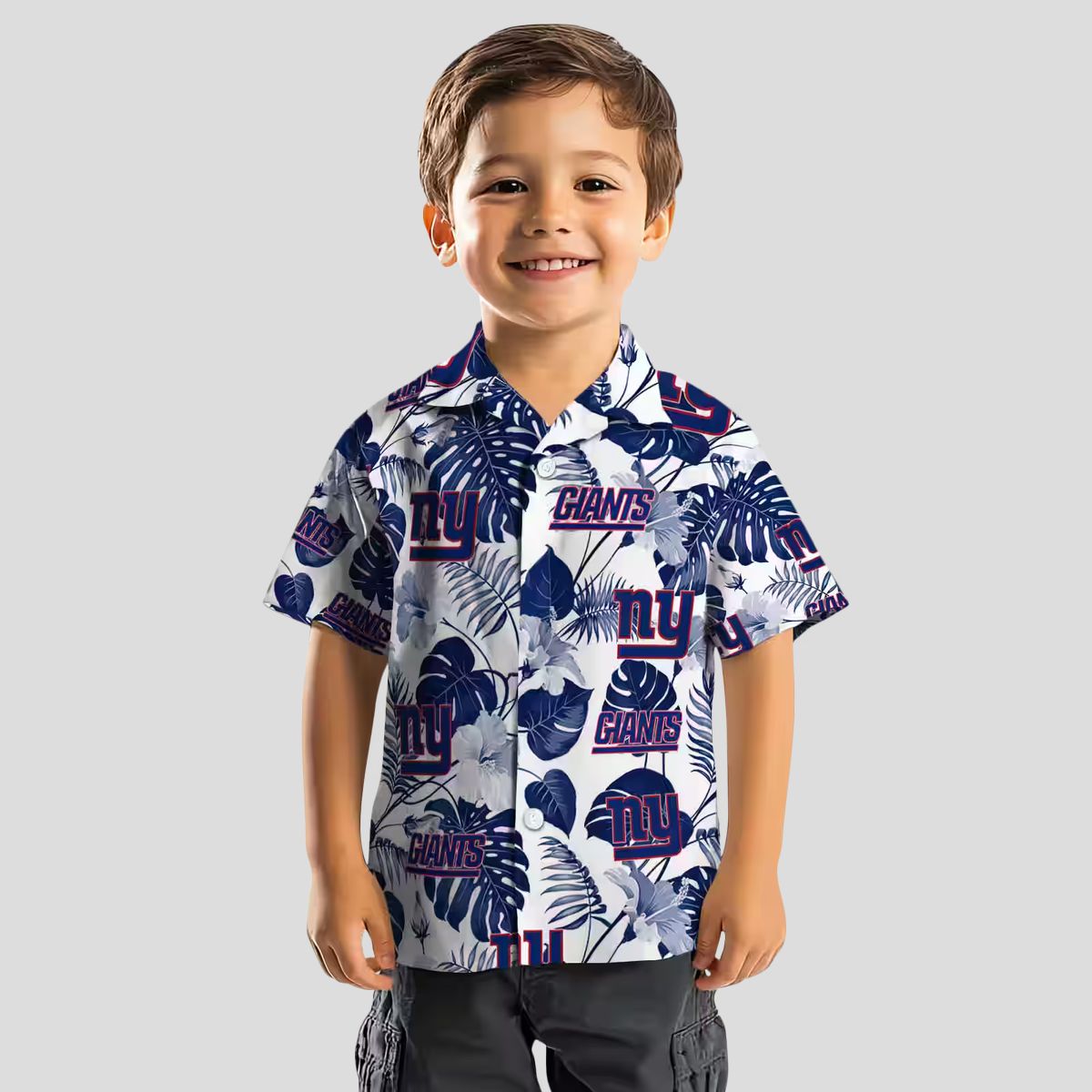 NFL New York Giants Tropical Hawaiian Shirt, Blue White Floral Vacation Apparel