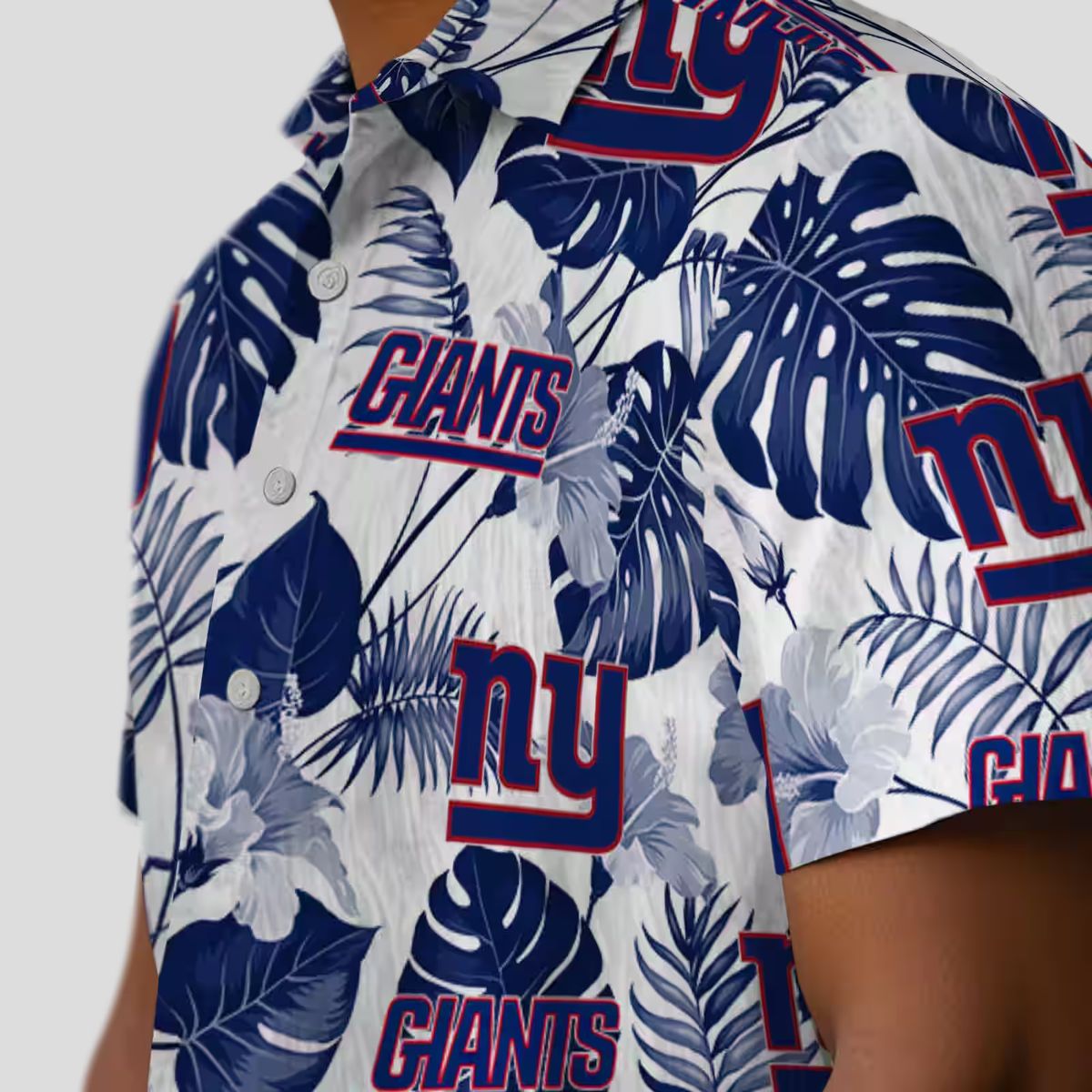 NFL New York Giants Tropical Hawaiian Shirt, Blue White Floral Vacation Apparel