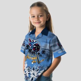 Custom NFL Tennessee Titans Hawaiian Shirt, Tropical Canoe Navy Style for Beach & Game Day