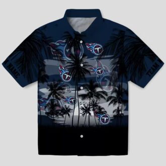 Custom Tennessee Titans Sunset Hawaiian Shirt, Navy Black Design for NFL Game Day