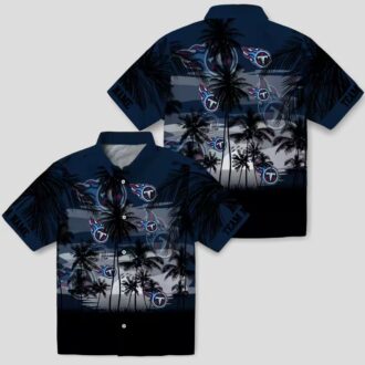 Custom Tennessee Titans Sunset Hawaiian Shirt, Navy Black Design for NFL Game Day