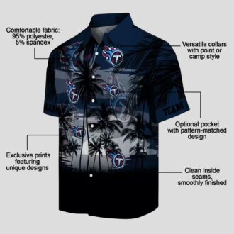 Custom Tennessee Titans Sunset Hawaiian Shirt, Navy Black Design for NFL Game Day