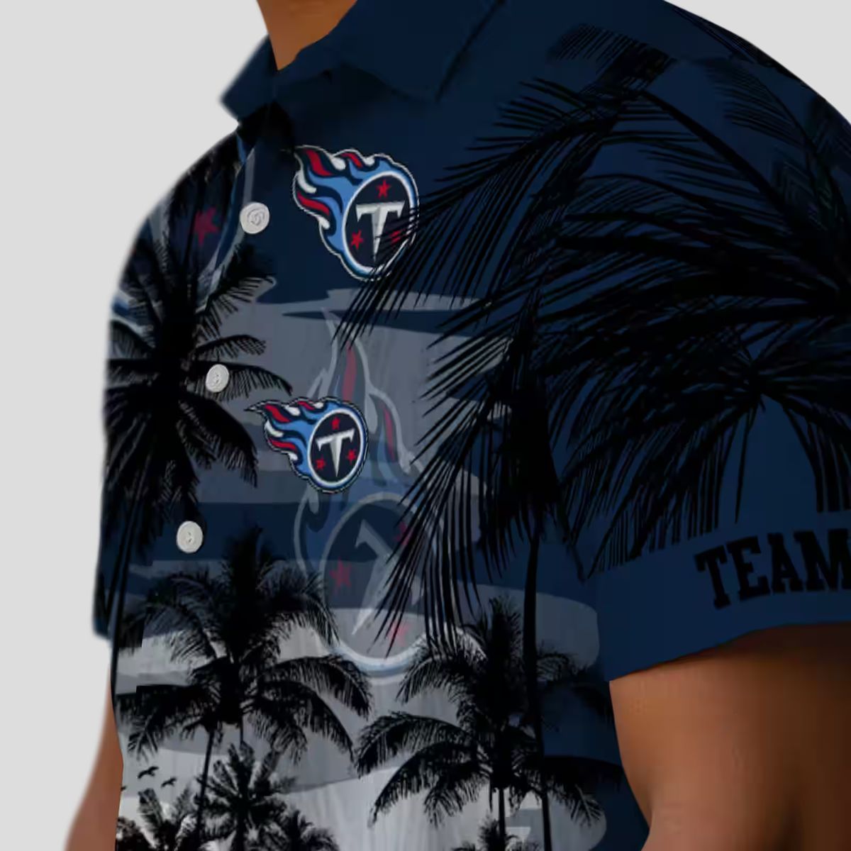 Custom Tennessee Titans Sunset Hawaiian Shirt, Navy Black Design for NFL Game Day