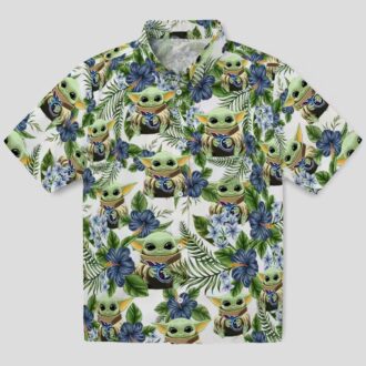 Exclusive Tennessee Titans Hawaiian Shirt, Yoda Green Tropical NFL Fan Apparel
