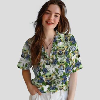 Exclusive Tennessee Titans Hawaiian Shirt, Yoda Green Tropical NFL Fan Apparel