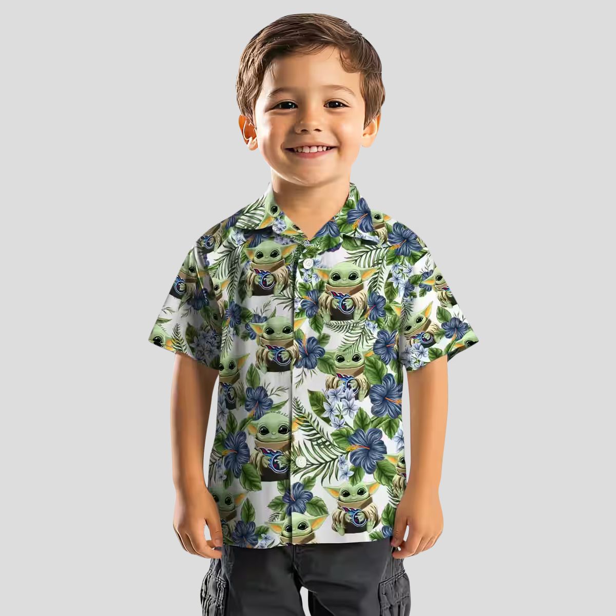 Exclusive Tennessee Titans Hawaiian Shirt, Yoda Green Tropical NFL Fan Apparel