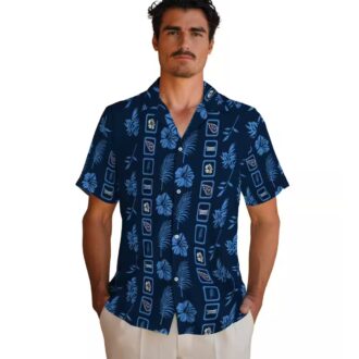 Floral Navy Hawaiian Shirt with Tennessee Titans Logo, Aloha Design for NFL Fans