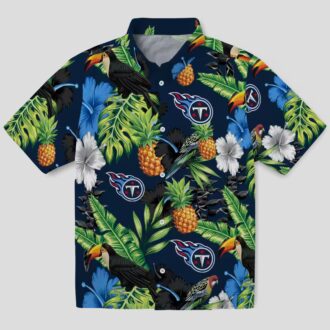 NFL Tennessee Titans Hawaiian Shirt, Toucan Hibiscus Pineapple Design for Summer Beach Fun