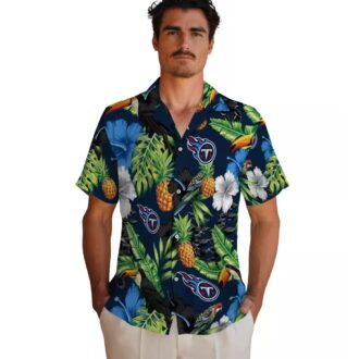 NFL Tennessee Titans Hawaiian Shirt, Toucan Hibiscus Pineapple Design for Summer Beach Fun