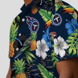 NFL Tennessee Titans Hawaiian Shirt, Toucan Hibiscus Pineapple Design for Summer Beach Fun