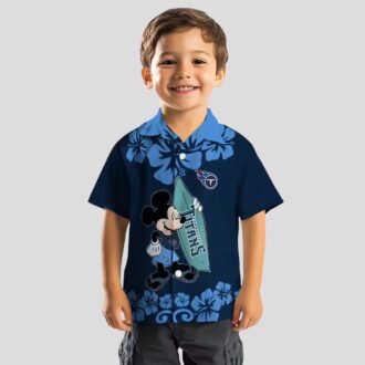 NFL Tennessee Titans Mickey Mouse Surfing Shirt, Navy Hawaiian Style for NFL Fans