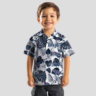 Tennessee Titans Aloha Hawaiian Shirt, Tropical Navy White Plants Design for NFL Fans