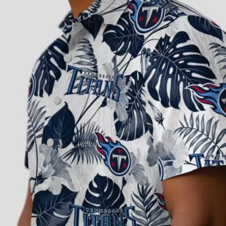 Tennessee Titans Aloha Hawaiian Shirt, Tropical Navy White Plants Design for NFL Fans