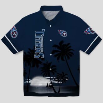Tennessee Titans Beach Sunset Hawaiian Shirt, Navy Black NFL Shirt for Summerf