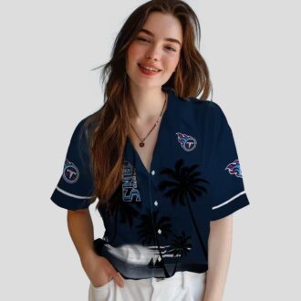 Tennessee Titans Beach Sunset Hawaiian Shirt, Navy Black NFL Shirt for Summerf