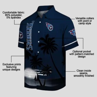 Tennessee Titans Beach Sunset Hawaiian Shirt, Navy Black NFL Shirt for Summerf