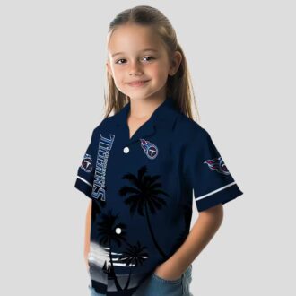 Tennessee Titans Beach Sunset Hawaiian Shirt, Navy Black NFL Shirt for Summerf