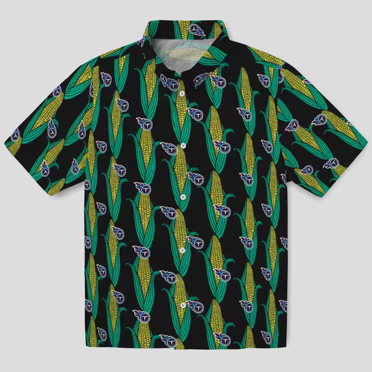 Tennessee Titans Black Green Hawaiian Shirt, Corn Motif Design for NFL Fans