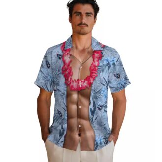 Tennessee Titans Chest Illusion Navy Shirt, Tropical Hawaiian Style for NFL Game Days