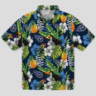 Tennessee Titans Custom Tropical Hawaiian Shirt, Toucan Navy Green Design for Women