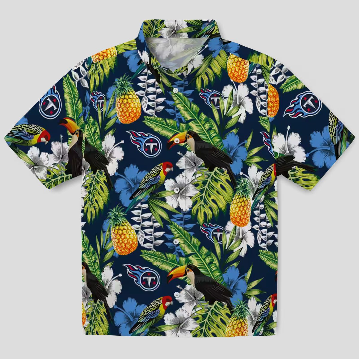 Tennessee Titans Custom Tropical Hawaiian Shirt, Toucan Navy Green Design for Women