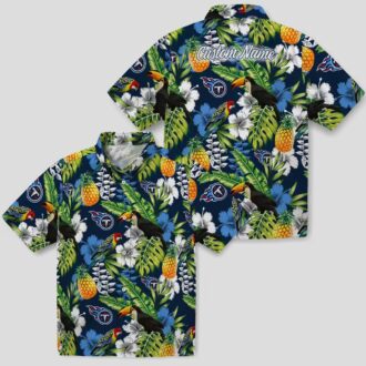 Tennessee Titans Custom Tropical Hawaiian Shirt, Toucan Navy Green Design for Women