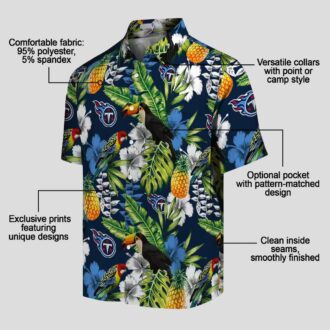 Tennessee Titans Custom Tropical Hawaiian Shirt, Toucan Navy Green Design for Women