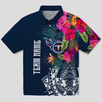 Tennessee Titans Floral Polynesian Navy Shirt, Summer Tropical Hawaiian Shirt for US Fans