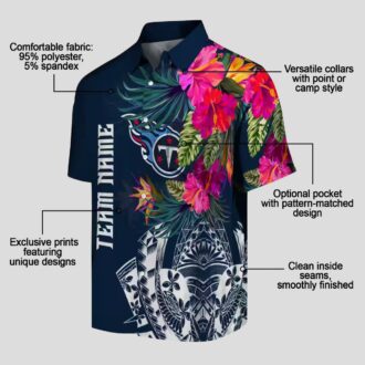 Tennessee Titans Floral Polynesian Navy Shirt, Summer Tropical Hawaiian Shirt for US Fans