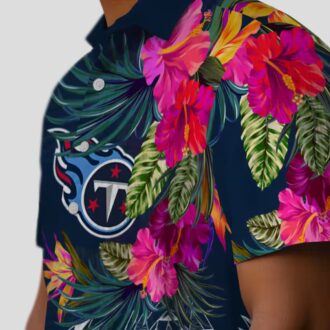 Tennessee Titans Floral Polynesian Navy Shirt, Summer Tropical Hawaiian Shirt for US Fans
