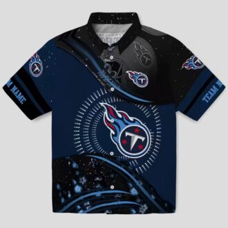 Tennessee Titans Football Wave Hawaiian Shirt, Navy and Black NFL Team Apparel for Fans