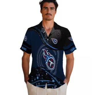 Tennessee Titans Football Wave Hawaiian Shirt, Navy and Black NFL Team Apparel for Fans