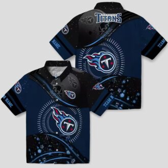 Tennessee Titans Football Wave Hawaiian Shirt, Navy and Black NFL Team Apparel for Fans