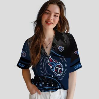Tennessee Titans Football Wave Hawaiian Shirt, Navy and Black NFL Team Apparel for Fans
