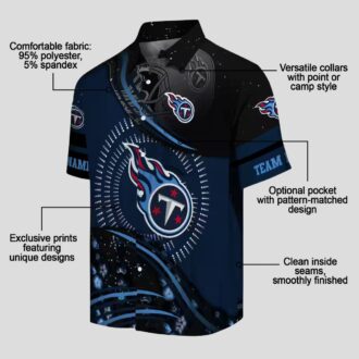 Tennessee Titans Football Wave Hawaiian Shirt, Navy and Black NFL Team Apparel for Fans