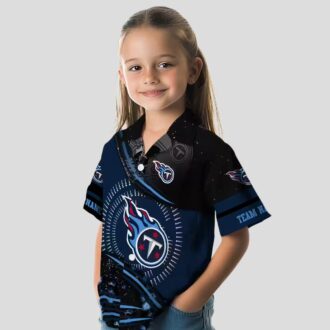 Tennessee Titans Football Wave Hawaiian Shirt, Navy and Black NFL Team Apparel for Fans