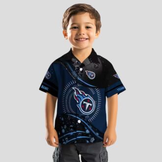 Tennessee Titans Football Wave Hawaiian Shirt, Navy and Black NFL Team Apparel for Fans