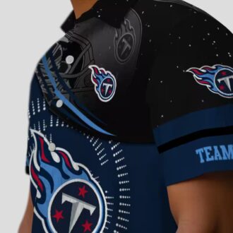 Tennessee Titans Football Wave Hawaiian Shirt, Navy and Black NFL Team Apparel for Fans